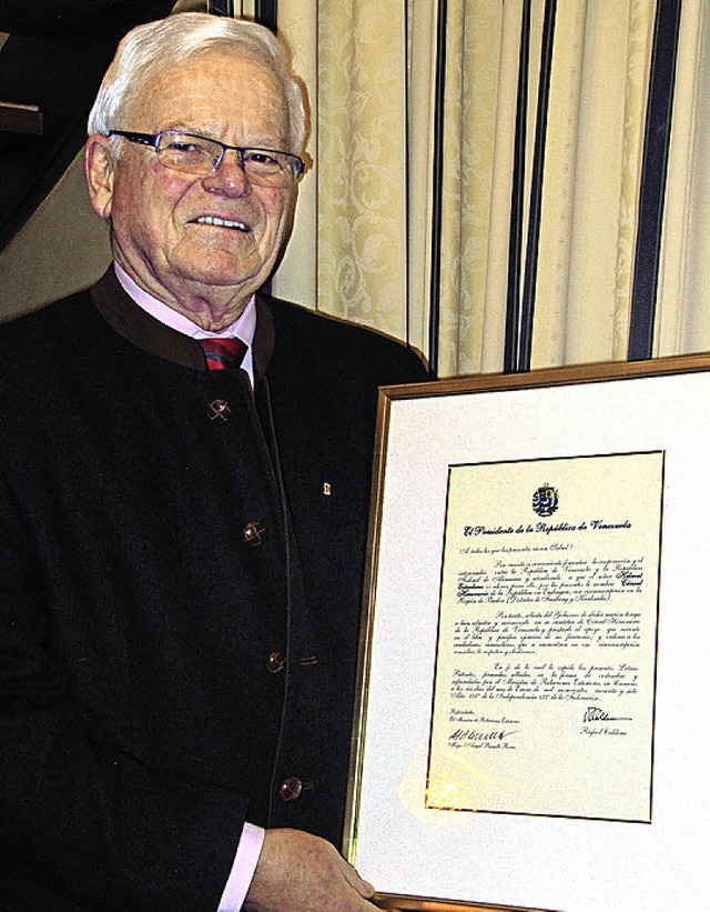 Abschied vom Honorarkonsulat: Helmut E... zum Jahreswechsel sein Amt abgegeben.  | Foto: Ruth Seitz