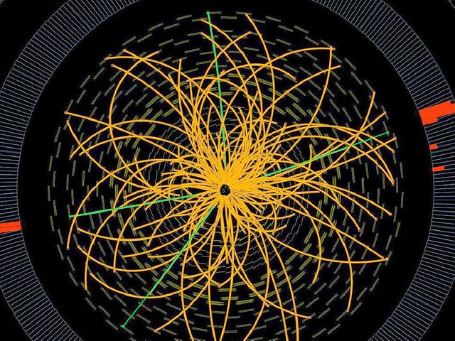 Kollision im Teilchenbeschleuniger, in dem wohl das Higgs entdeckt wurde.  | Foto: dapd/dpa