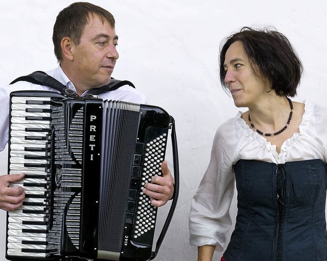 Vera Maier und ihr Akkordeon, Thomas Allgeier.   | Foto: privat