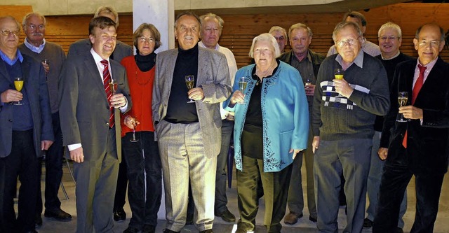 Neujahrstreffen der Weiler und Halting...ten Thomas Mengel (Dritter von links)   | Foto: Petra Hartmann