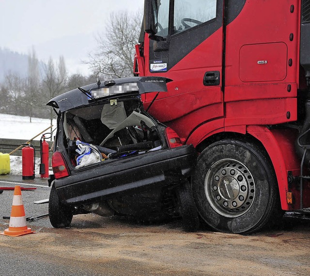 Das verunglckte Auto.  | Foto: Axel Fleig