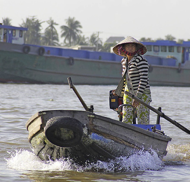 Viel genutzte Wasserstrae: der Mekong   | Foto: Wolfgang Grabherr