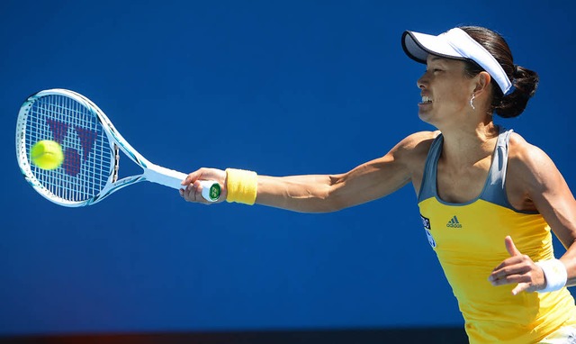 Treffsicher: Kimiko Date-Krumm  | Foto: afp