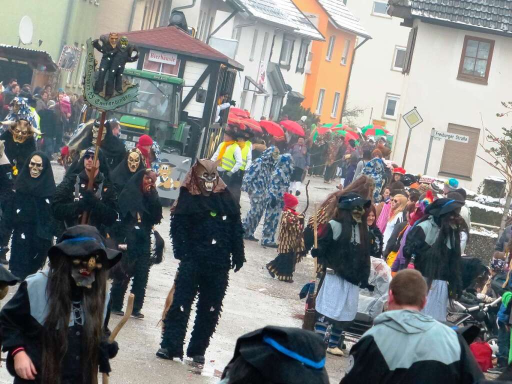 Eindrcke vom Narrenumzug durch Hofweier. Anlass war der nrrische 33. Geburtstag der Zunft Schelle Hexe.