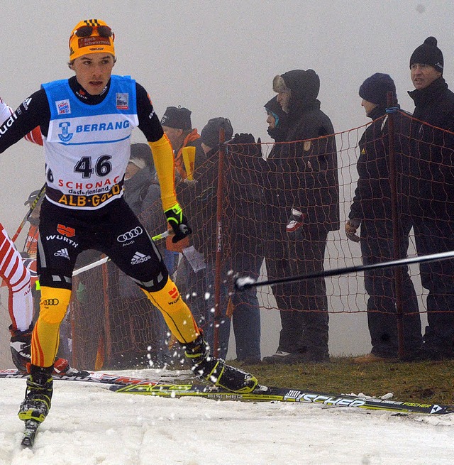 Fabian Riele, hier beim Nebel-Weltcup...piste zu den weltbesten Kombinierern.   | Foto: bachmann