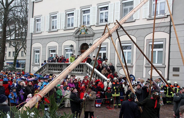 Die Freude war den Narren anzusehen, d...tschuss fr die Fasnacht ist gefallen.  | Foto: jrn kerckhoff