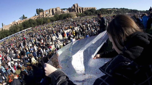 So sah es beim letzten internationalen...rgrund die Ruinen des Circus Maximus.   | Foto: dpa