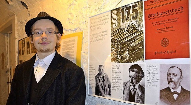 Andreas Bhler in  der Ausstellung der Youngstars Hochrhein im Alten Gefngnis  | Foto: Michael Krug