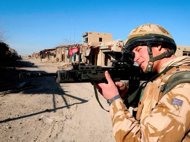 Ein Prinz im Kriegsgebiet: PR--Aufnahme von Harry.  | Foto: AFP