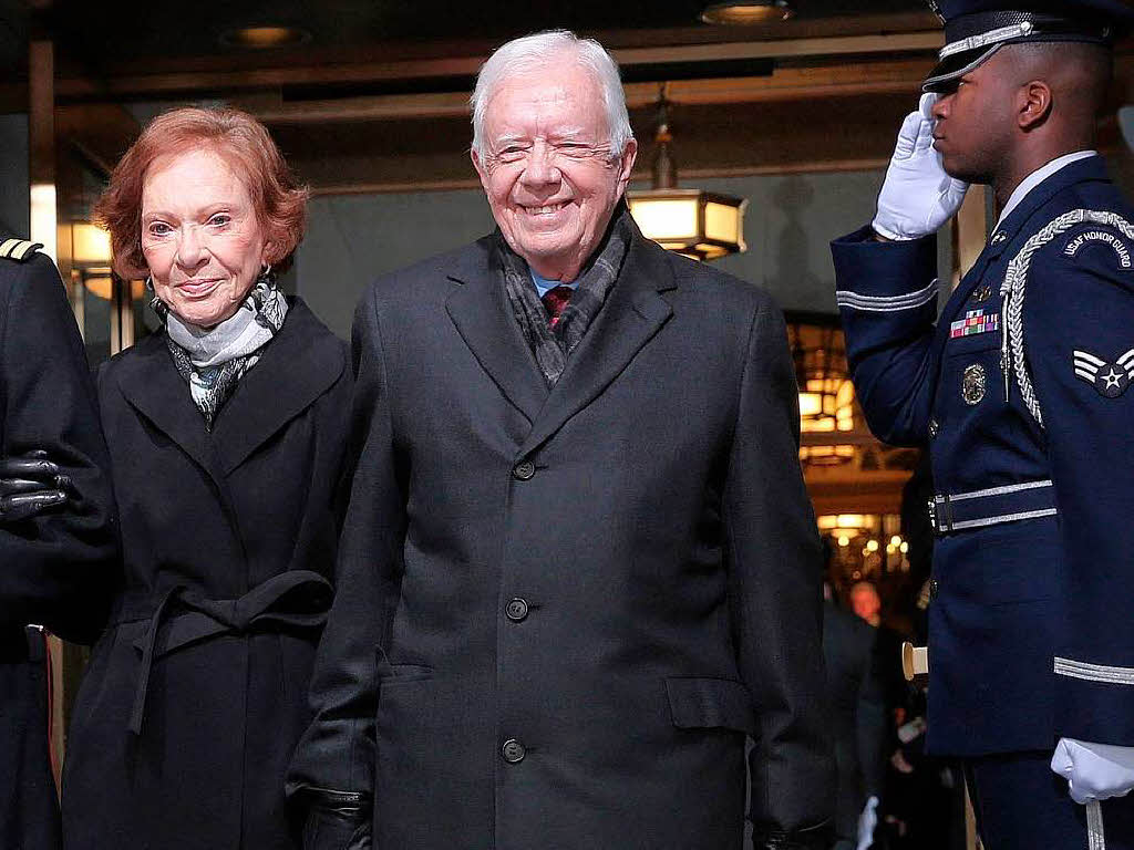 Der frhere Prsident Jimmy Carter und seine Frau Rosalynn