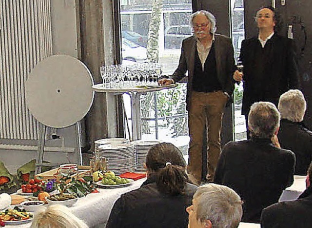 Manfred Schlindwein und Axel Bleyer bei der Begrungsrede   | Foto: RWB