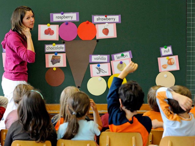 Grundschler beim Englischunterricht.   | Foto: dpa