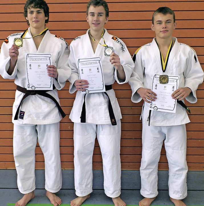 Siegreich beim Judoclub Kaswaishi Bad ...r, Michael Rittmann, Patrick Zalewski.  | Foto: bz
