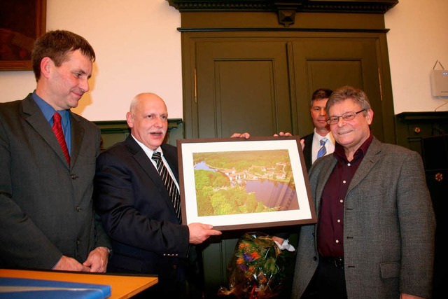 Freunde in Schopfheims Partnerschaft K... ehemaliger  Hauptamtsleiter (rechts).  | Foto: Marlies Jung-Knoblich