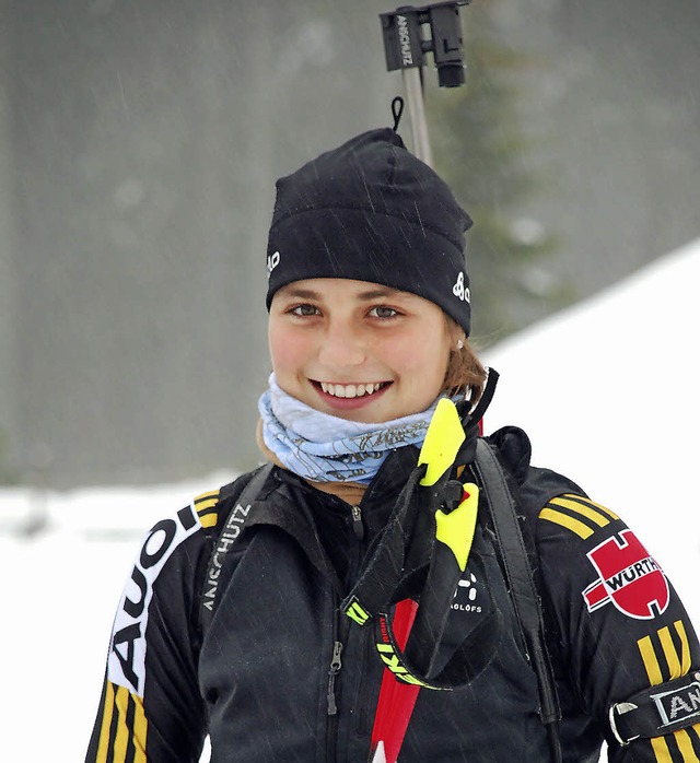 Alina Waldvogel  belegte   im Massenst...l wurde in Oberhof im Sprint Zweiter.   | Foto: Ruoff