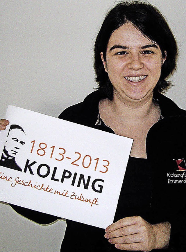 Kolpingjugendleiterin Nadja Capece mit...um  200. Geburtstag von Adolph Kolping  | Foto: Privat