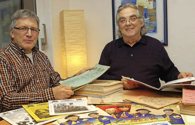 Werner Fehrenbach (rechts) und Klaus M...fr den Narrenstaat Hohengeroldseck.   | Foto: Wolfgang Beck