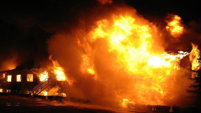 Der Kamelstall brannte beim Eintreffen der Feuerwehr lichterloh.   | Foto: dpa