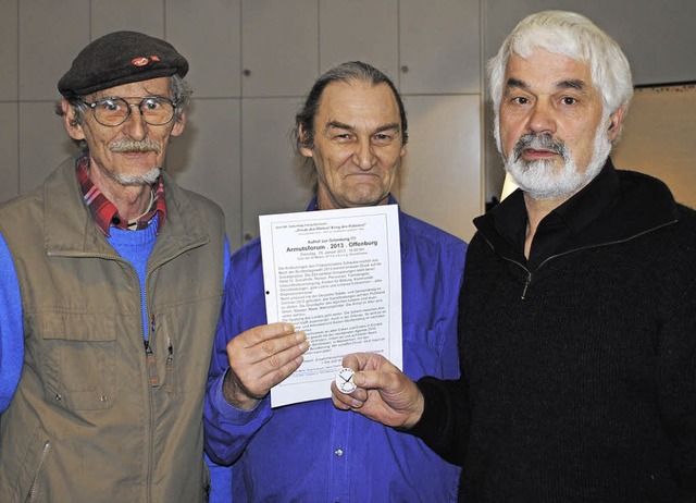 Die drei Initiatoren des Armutsforums ...e, Heinz Pawliczek  und Roland Saurer   | Foto: robert ullmann