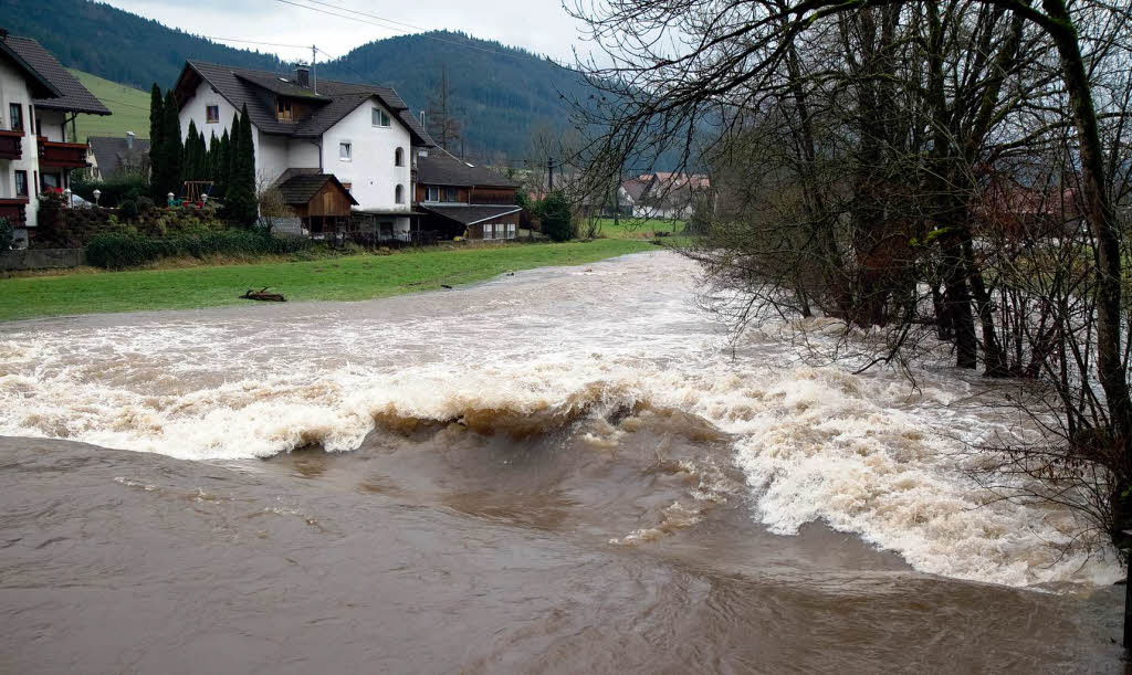 Hochwasser im oberen Elztal bei Niederwinden