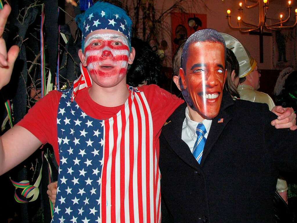 Der  Staatsbesuch von Barack Obama  fhrte zur Geburtstagsparty der Narrenzunft. Dort traf der US-Prsident berraschend auf seine Flagge.