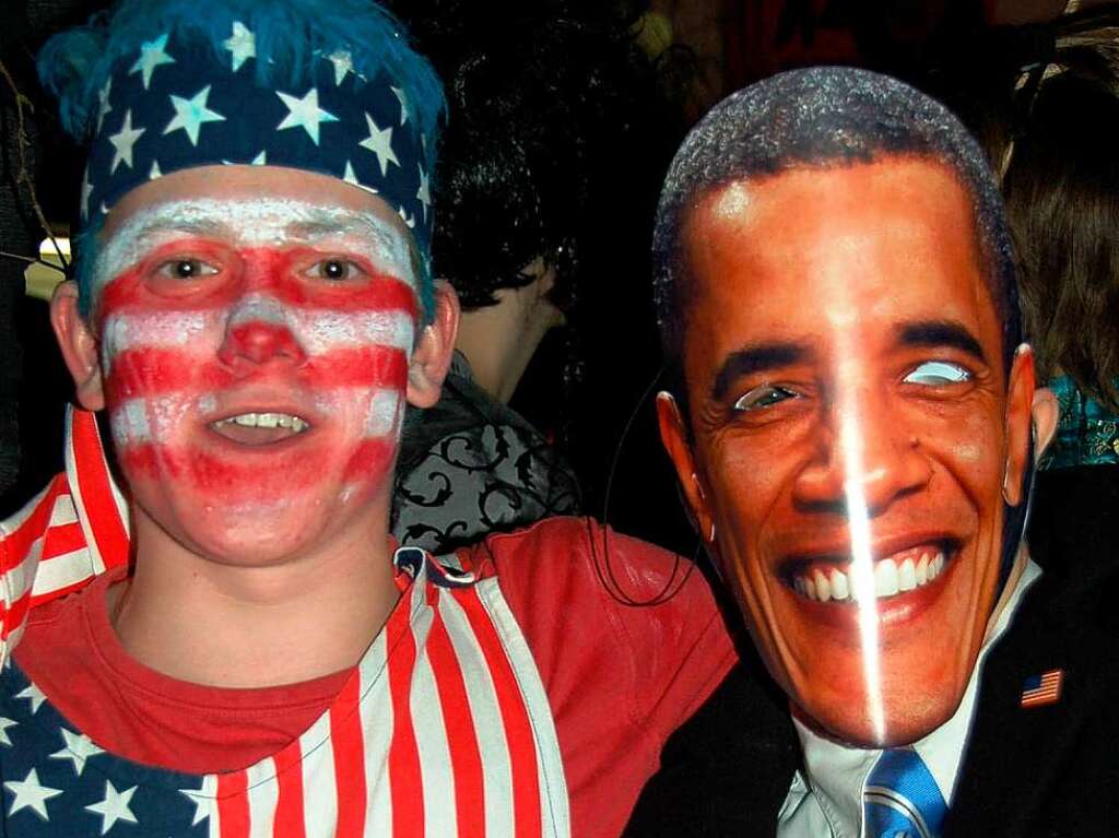 Der  Staatsbesuch von Barack Obama  fhrte zur Geburtstagsparty der Narrenzunft. Dort traf der US-Prsident berraschend auf seine Flagge.