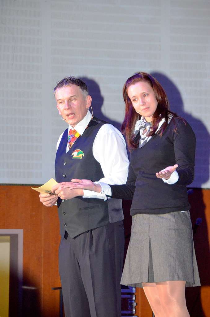 Moderator Frank Hinterseh und Tagesschausprecherin Ramona Schmidt