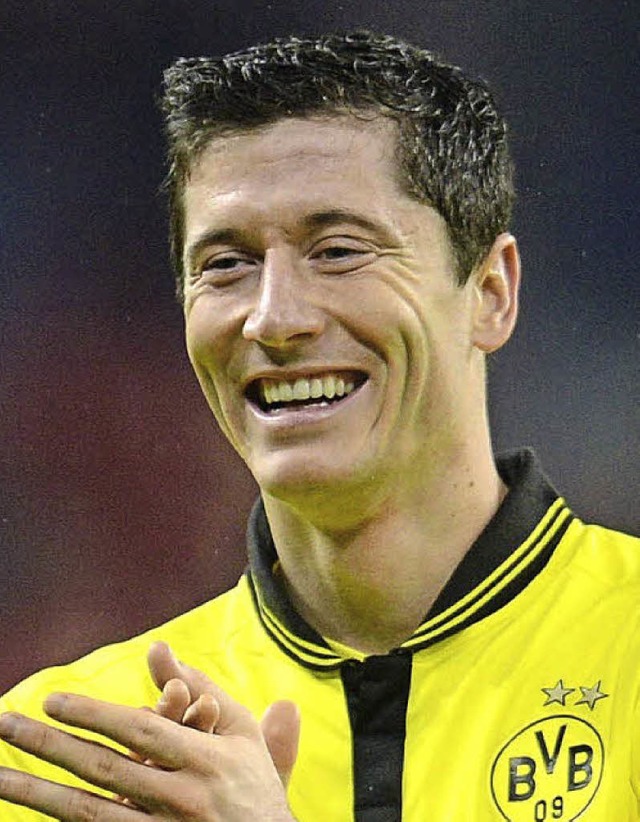 Robert Lewandowski erzielte den Siegtreffer fr Dortmund.   | Foto: Afp