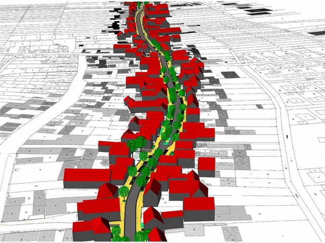 Grafenhausen soll grner werden, wie der Entwurf zeigt.  | Foto: Architektur-Bro Dietrich