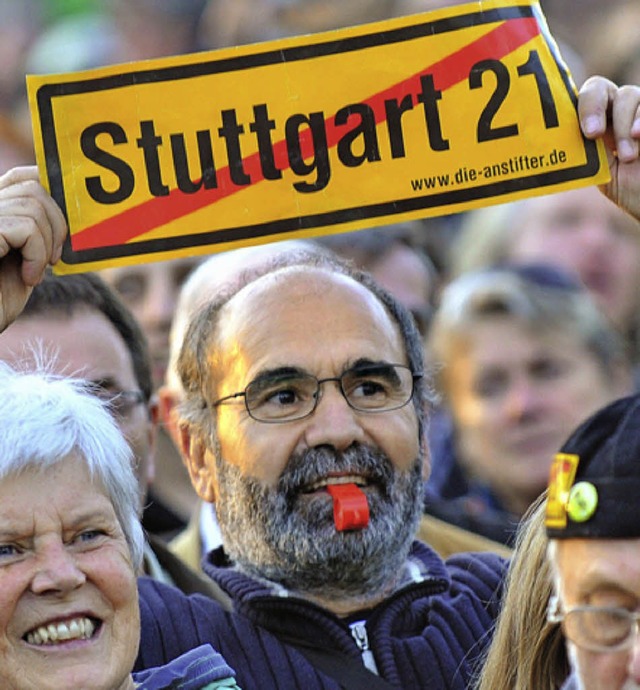 Protest gegen Stuttgart 21   | Foto: dpa