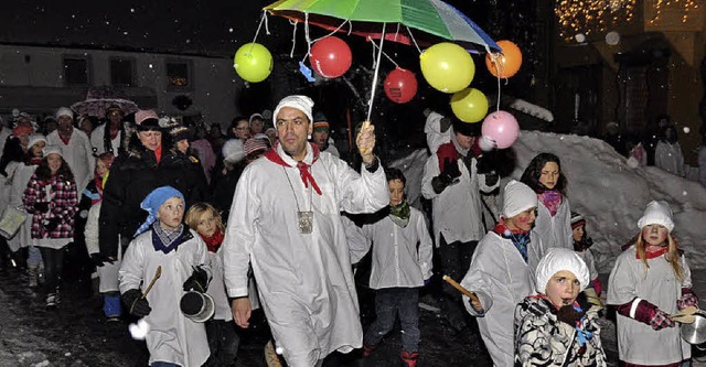 Zunftmeister Martin Hagenbucher fhrte... in Hchenschwand den Narrensamen an.   | Foto: Stefan Pichler