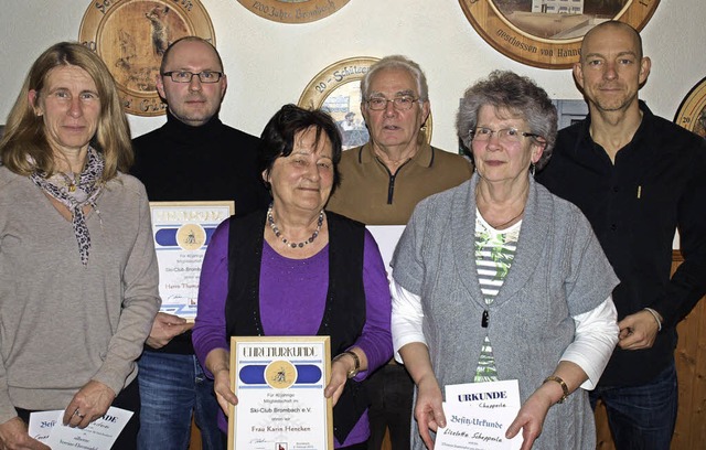 Beim Ski-Club Brombach wurden zahlreic...nd Lieselotte Schepperle (von links).   | Foto: Paul Schleer