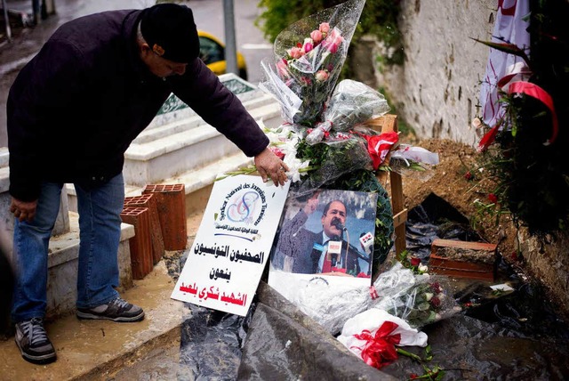 Nach dem Tod von Oppositionsfhrer Cho...sche Lage in Tunesien weiter instabil.  | Foto: AFP