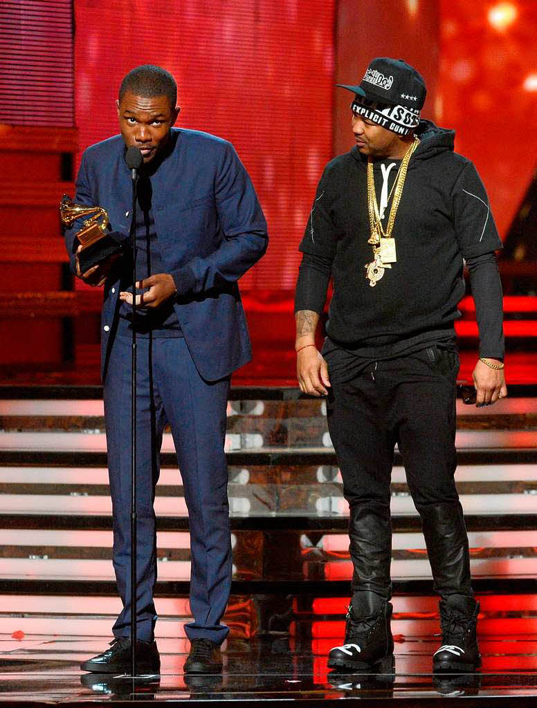 Der Hip -Hop-Musiker Frank Ocean und The-Dream erhalten den Grammy fr das beste zeitgenssische Album mit „Channel Orange“