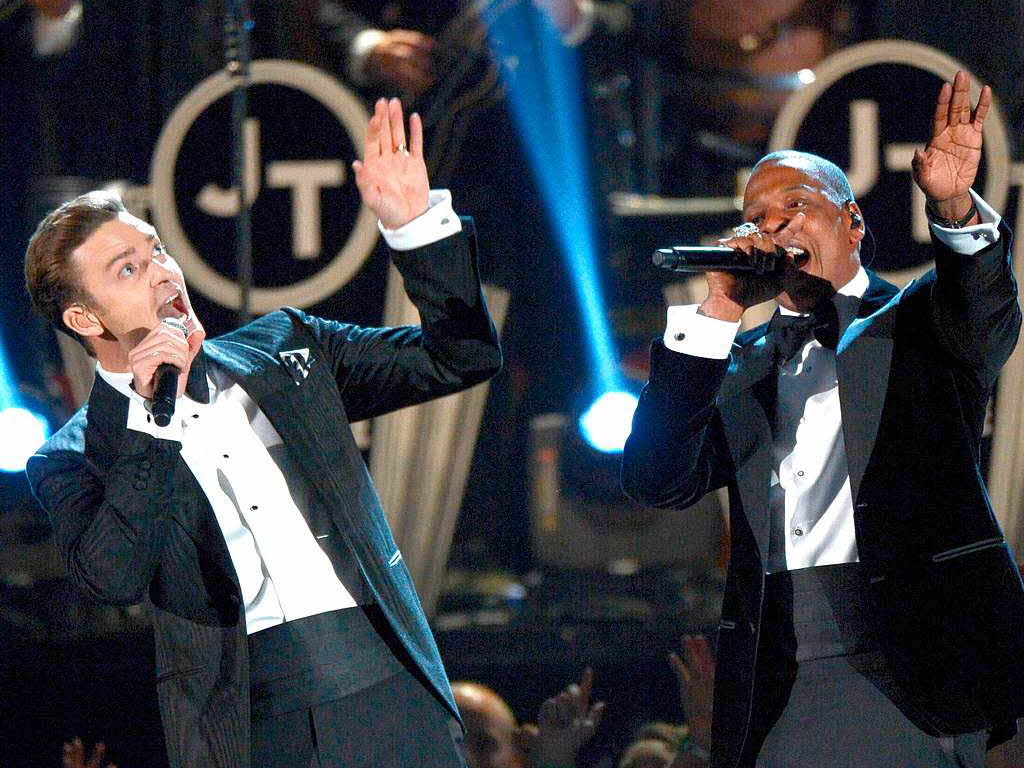 Snger Justin Timberlake gab bei der Grammy-Feier sein Comeback zusammen mit dem Rapper Jay-Z