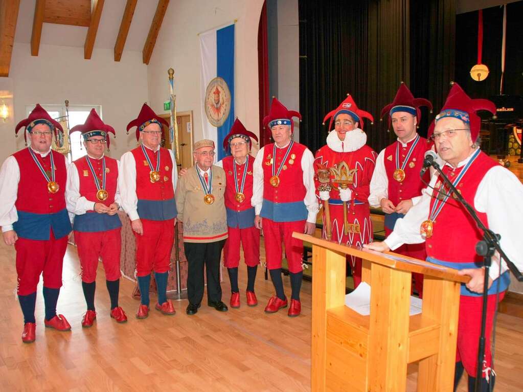 Narrenvesper 2013:Ehrung fr langjhrige Zunftmitglieder.