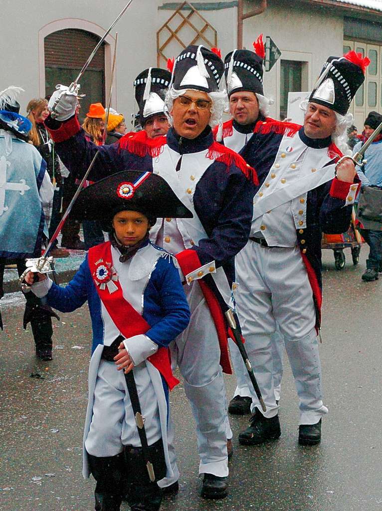 Vive la France: Das Reckholdernest lie die franzsischen Nachbarn beim Umzug in Wyhl hochleben.