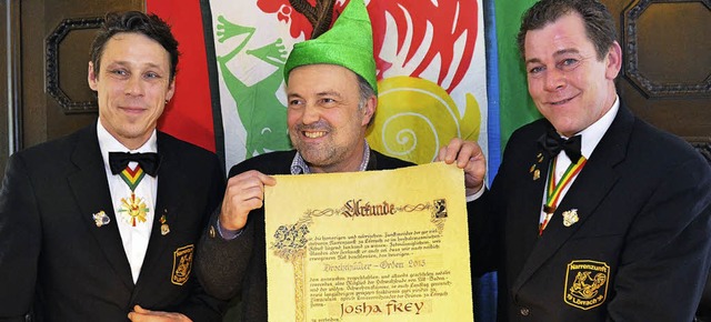 Drochehler 2013: MdL Josha Frey (Gr...em Stellvertreter Andreas Glattacker.   | Foto: Nikolaus Trenz