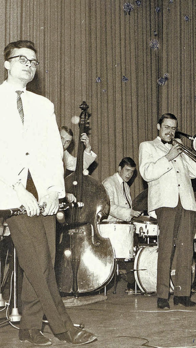 Die &#8222;Jazzopaters&#8220; mit Schl...nuar 1963 im Kornhaussaal in Waldshut.  | Foto: SK