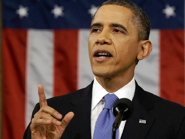 US-Prsident Barack Obama bei seiner Rede zur Lage der Nation  | Foto: AFP