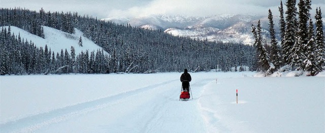 Nur Christoph Kurth  und der Schnee: Reflektoren halfen bei der Orientierung.   | Foto: Privat