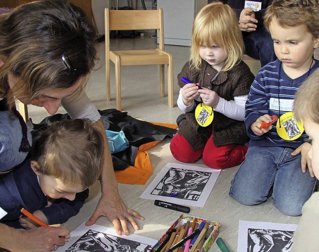 Malen und Basteln standen im Vordergrund des Vogtsburger Kinderbibeltags.  | Foto: herbert trogus