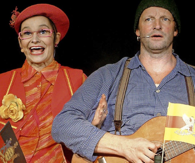 Maultasche contra Bollenhut: Heike Sauer und Martin Wangler im Storchehus   | Foto: Roswitha Frey