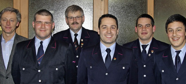 Bei der Feuerwehr Haagen:  (von links)...t Matthias Kaltenbach und Mike Radtke   | Foto: Katharina Kubon