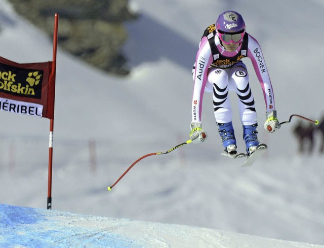 Am Samstag lief es  fr Maria Hfl-Riesch richtig gut. Am Sonntag strzte sie.   | Foto: AFP