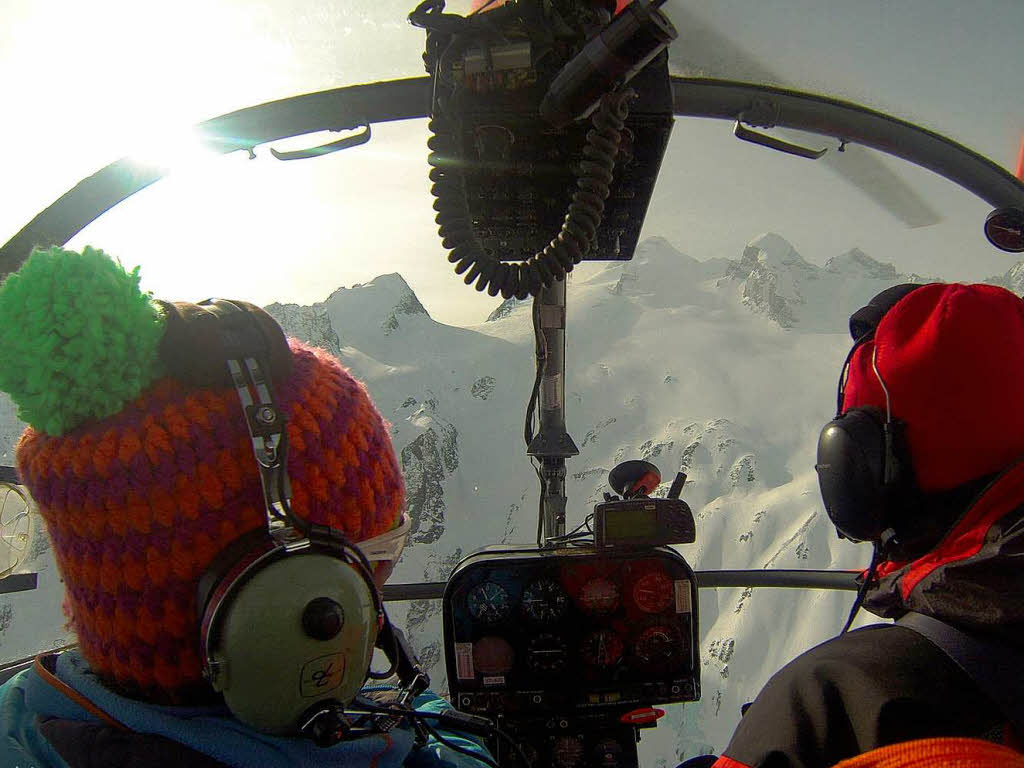 Im „Lama“ Heli ist neben dem Piloten und Bergfhrer Platz fr 3 Personen.