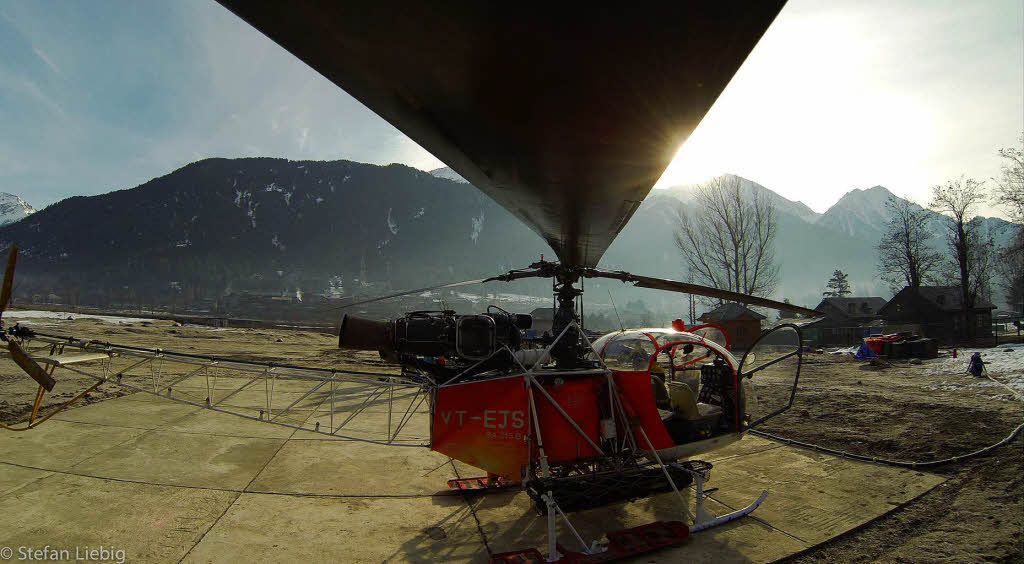Im „Lama“ Heli ist neben dem Piloten und Bergfhrer Platz fr 3 Personen.