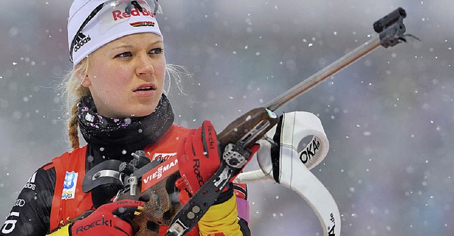 Als Skijgerin kennt man Miriam Gssne...e nur ihre Langlaufskier mitgenommen.   | Foto: dpa