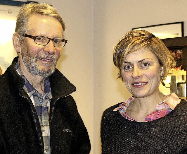 Regisseurin Jule Ott mit Burkhard Heer im Kino im Hfle  | Foto: Ute Kienzler