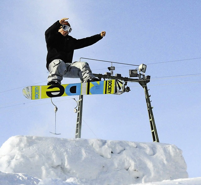 Hoch hinaus wie Philipp Scherzinger knnen die Snowboarder auf dem Kandel  | Foto: Markus Zimmermann